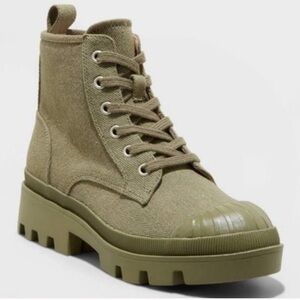Universal Thread Teagan Green Lace-Up Combat Boots